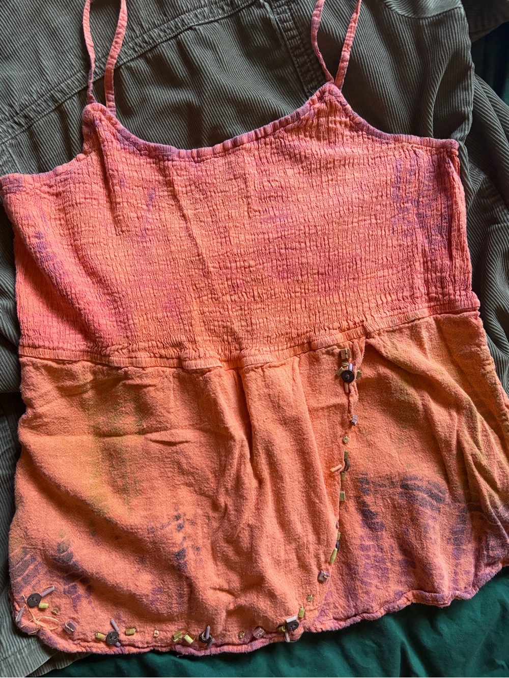 Tie-Dye Pink & Orange Spaghetti-Strap Camisole